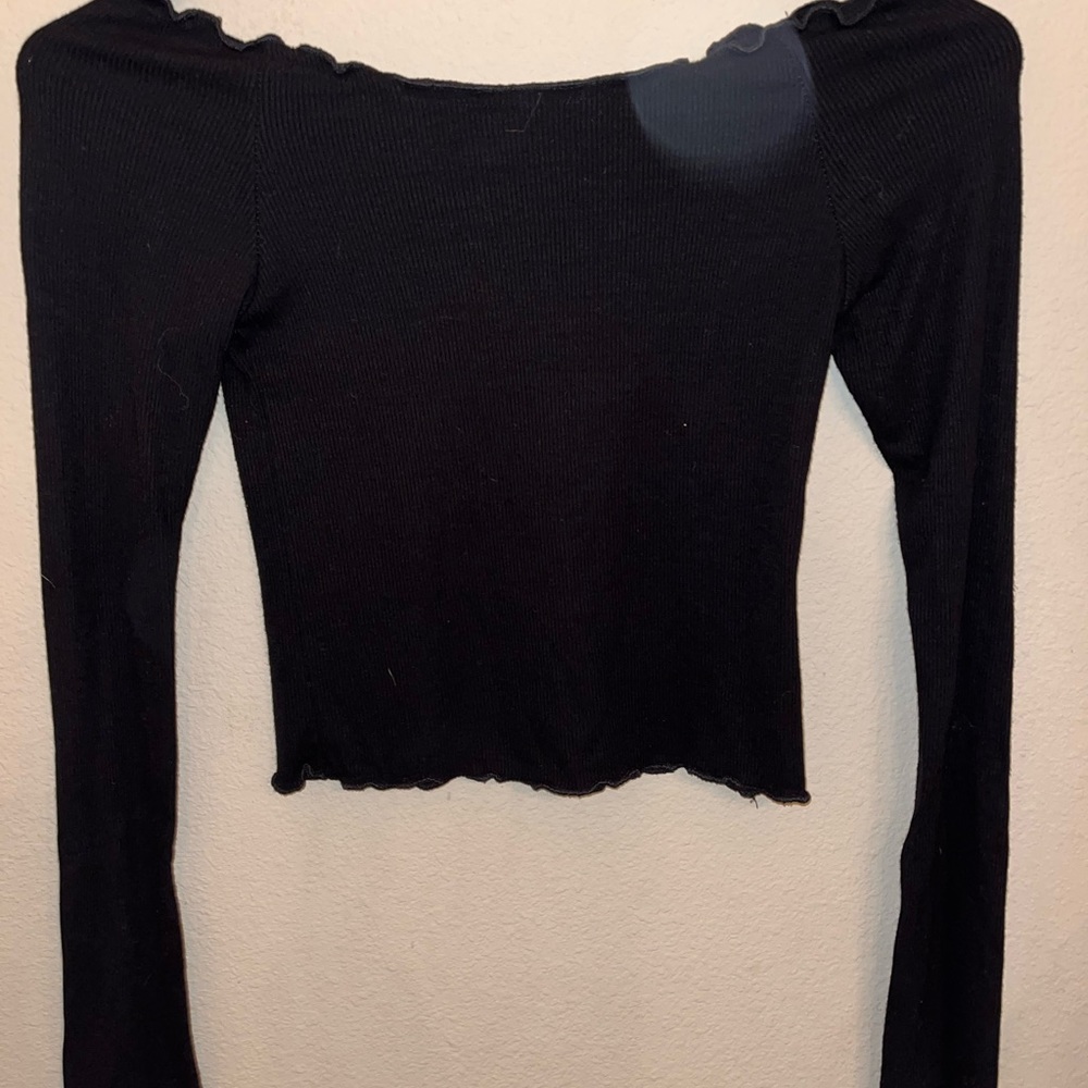 Black off the shoulder crop top